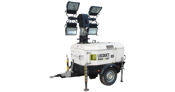 VB9 mobiele lichtmast, ontworpen voor efficiënte verlichting van grote werkruimtes.